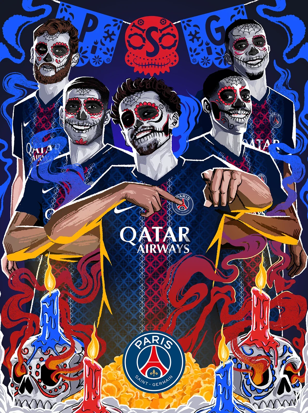 Día de Muertos · Ilustración · PSG · Comunidad mexicana