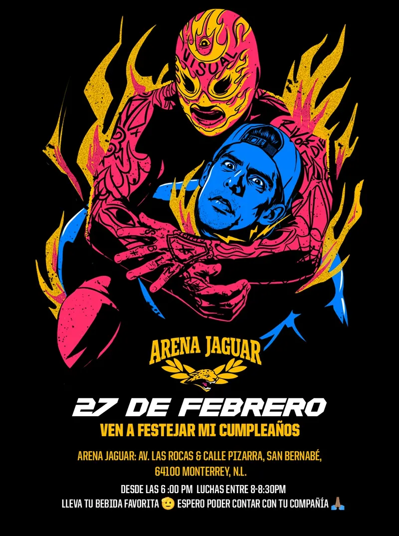 Cartel de lucha libre para Arena Jaguar