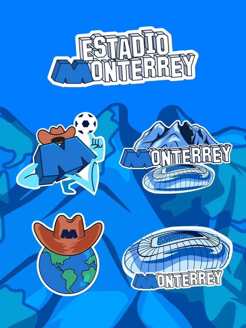Elementos ilustrados del Estadio Monterrey