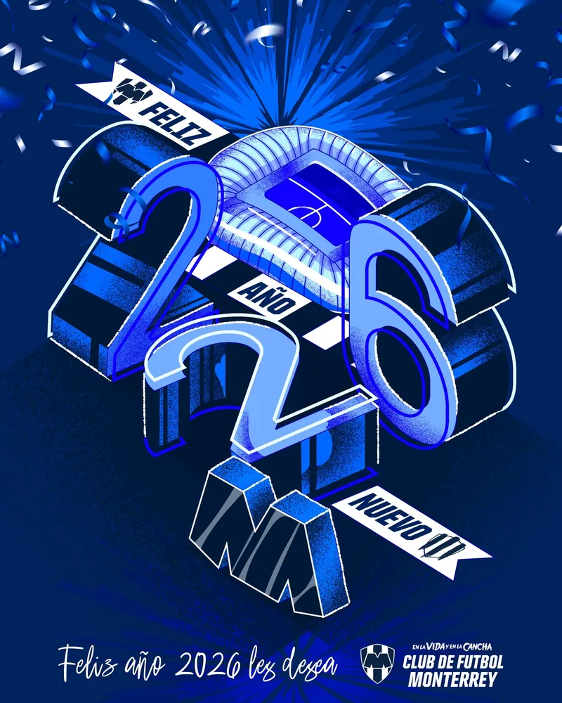 Composición tridimensional de Rayados para 2026