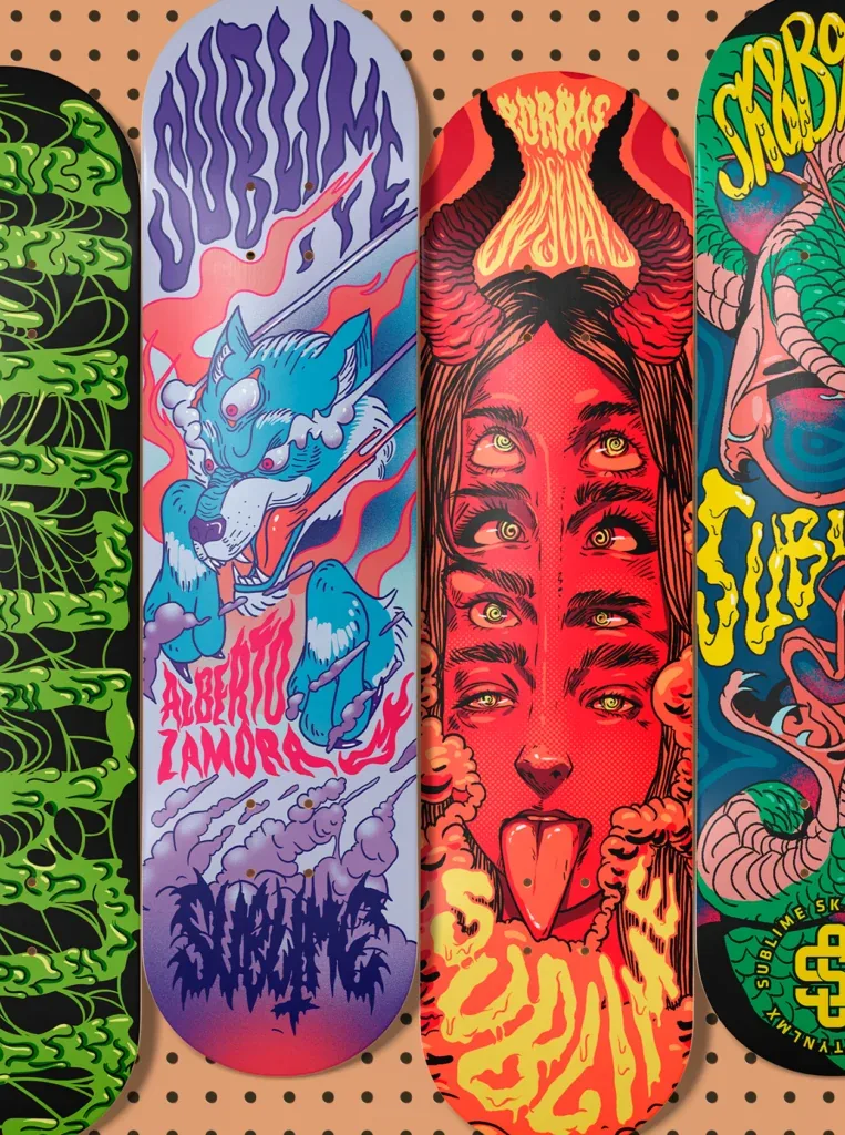 Design and illustration for Sublime Skate Shop