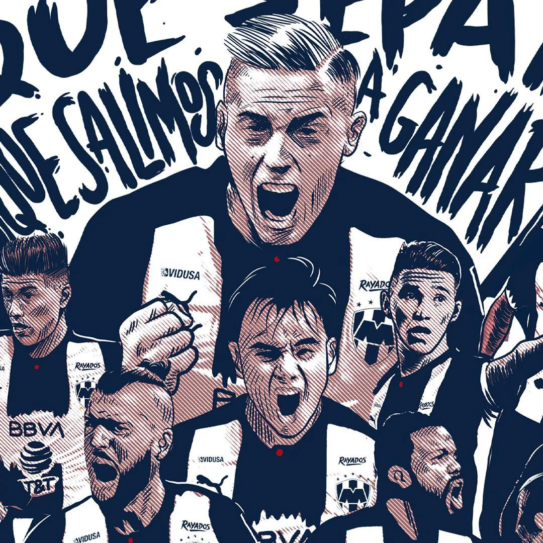 Rayados player illustration detail