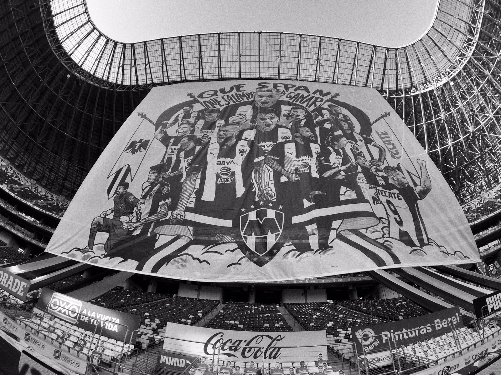 Rayados tifo displayed in the stadium
