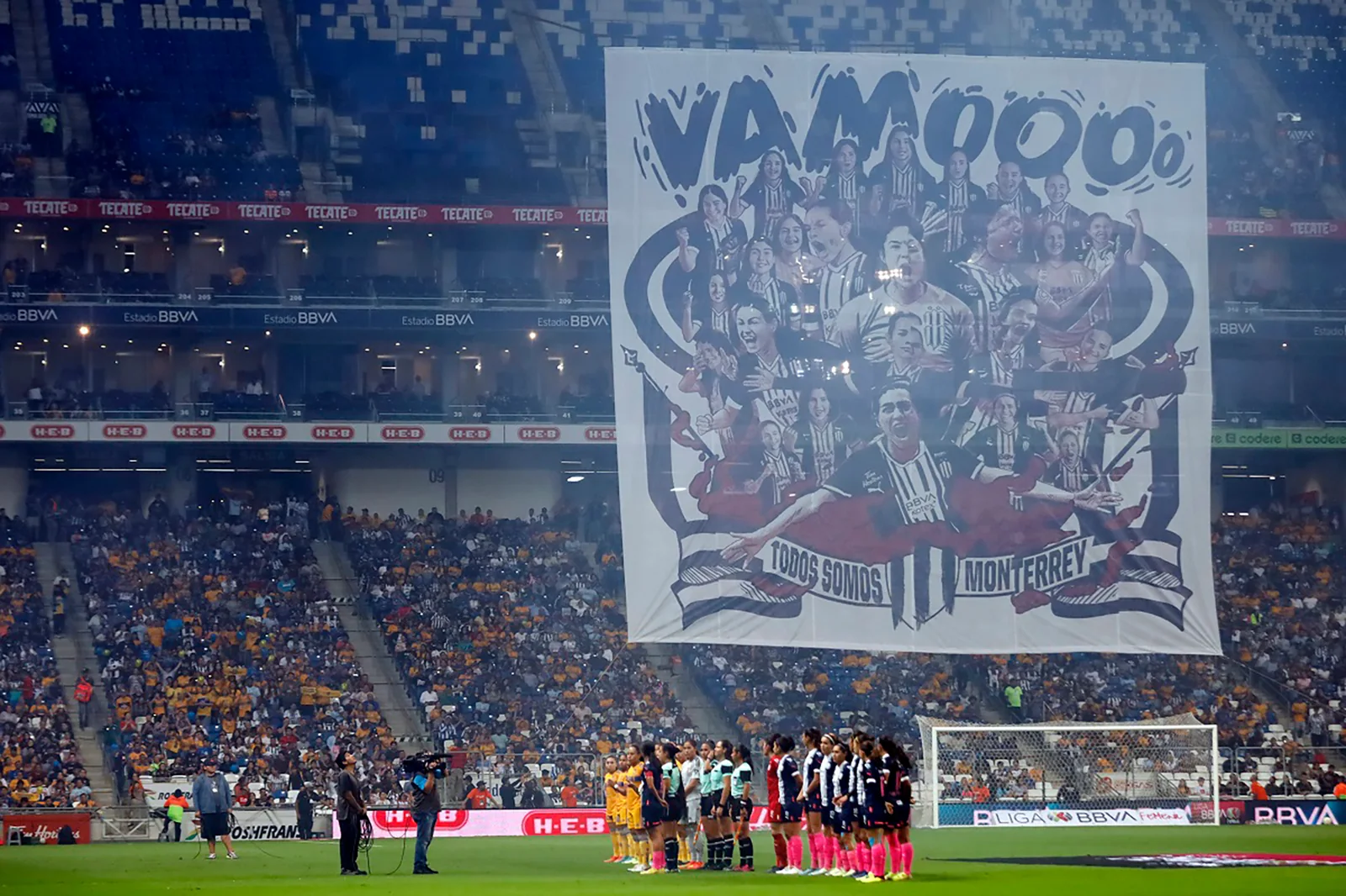 Rayadas tifo displayed in the stadium